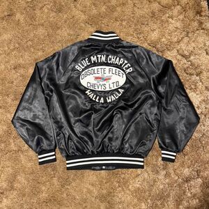 Vintage Walla Walla Chevy Car Jacket Black Large